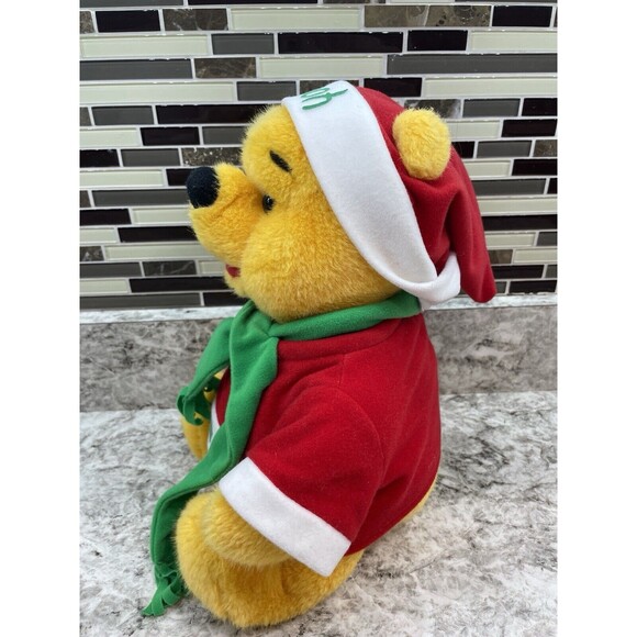 Vintage 1996 Mattel Winnie the Pooh Christmas Winter Plush Disney Hat Scarf 15" - Picture 2 of 7